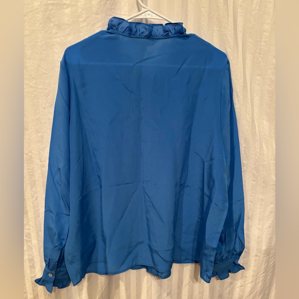 Boden Blue Ruffle Blouse - Picture 4 of 9